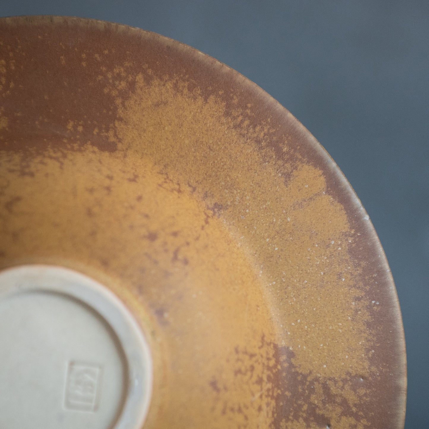 DINNER SET of 2 x plates and 1 x wide-rim pasta bowl for fine dining, restaurant, Golden Ochre orange color, stoneware, handmade ceramics