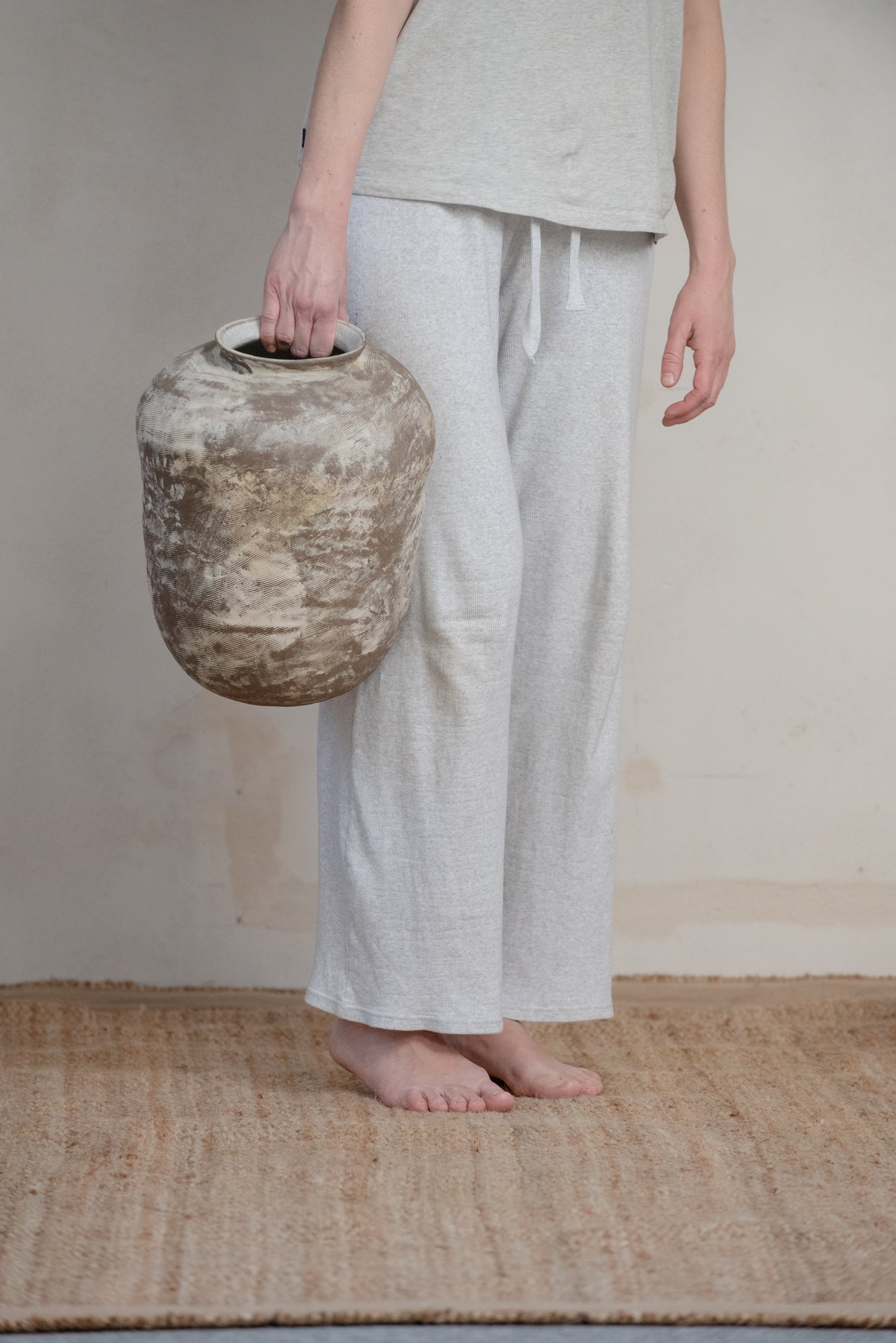 Big VASE in minimal style, textured, designed in warm colors for all interiors, hand-built ceramics, stoneware, waterproof, art collection (Copy)