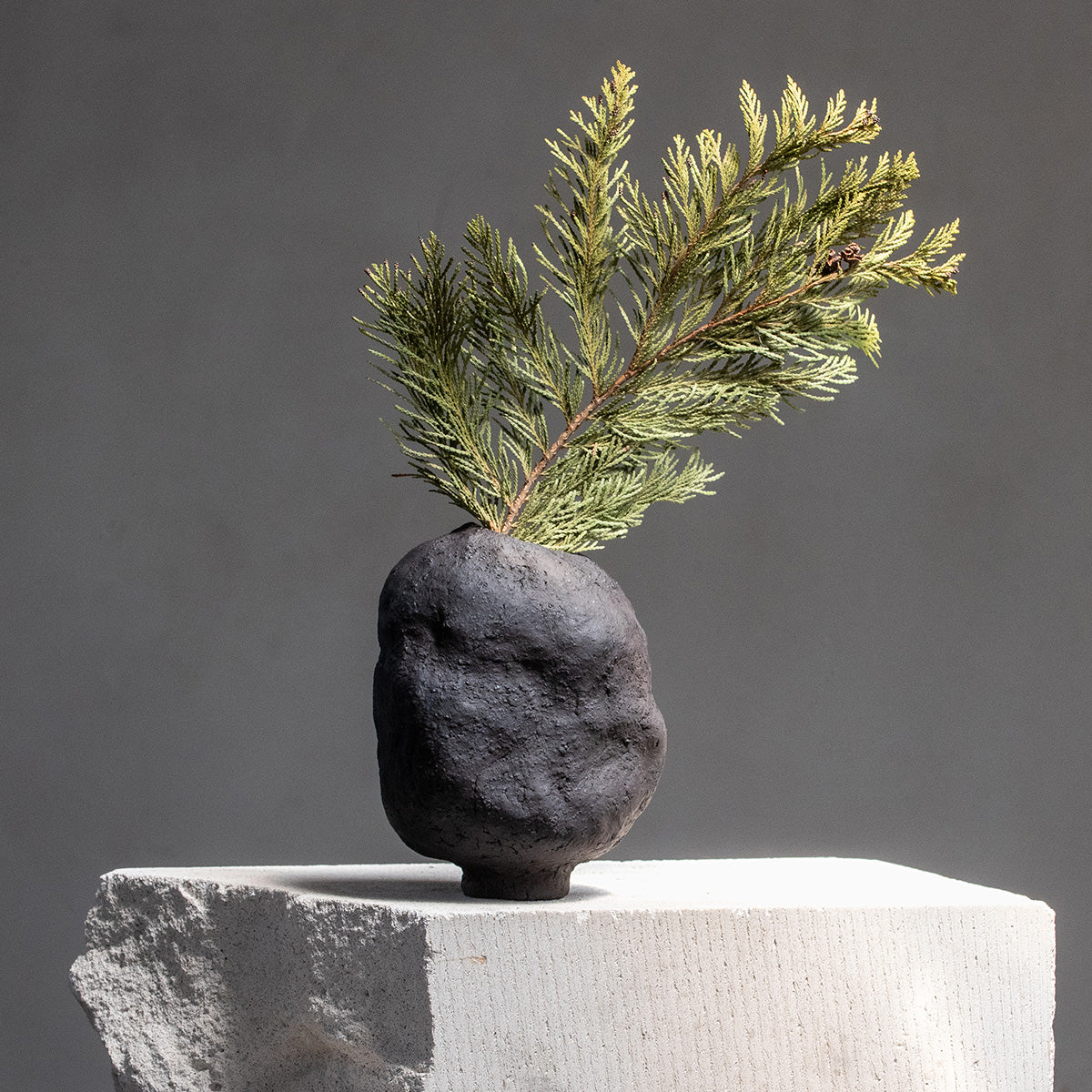 Handmade Ceramic Wabi Sabi Vase | Black Vase | Modern Stoneware Vase for Flowers | Home Decor | Wabi Sabi Art