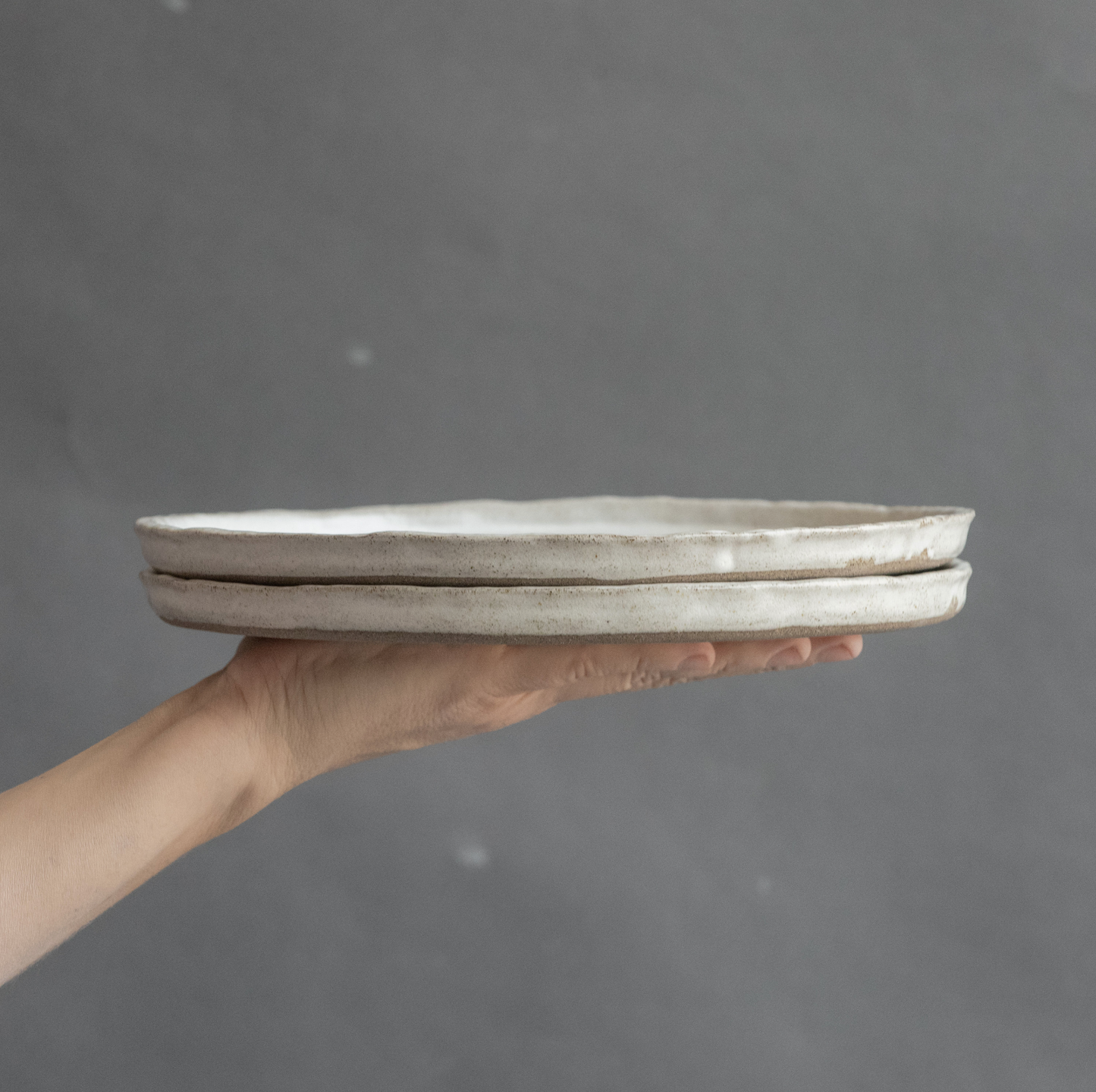 a SET of 2 x S-sized plates, 2 x 7" round white plates, 1 x white organic shape bowl and 2 x 250ml mugs