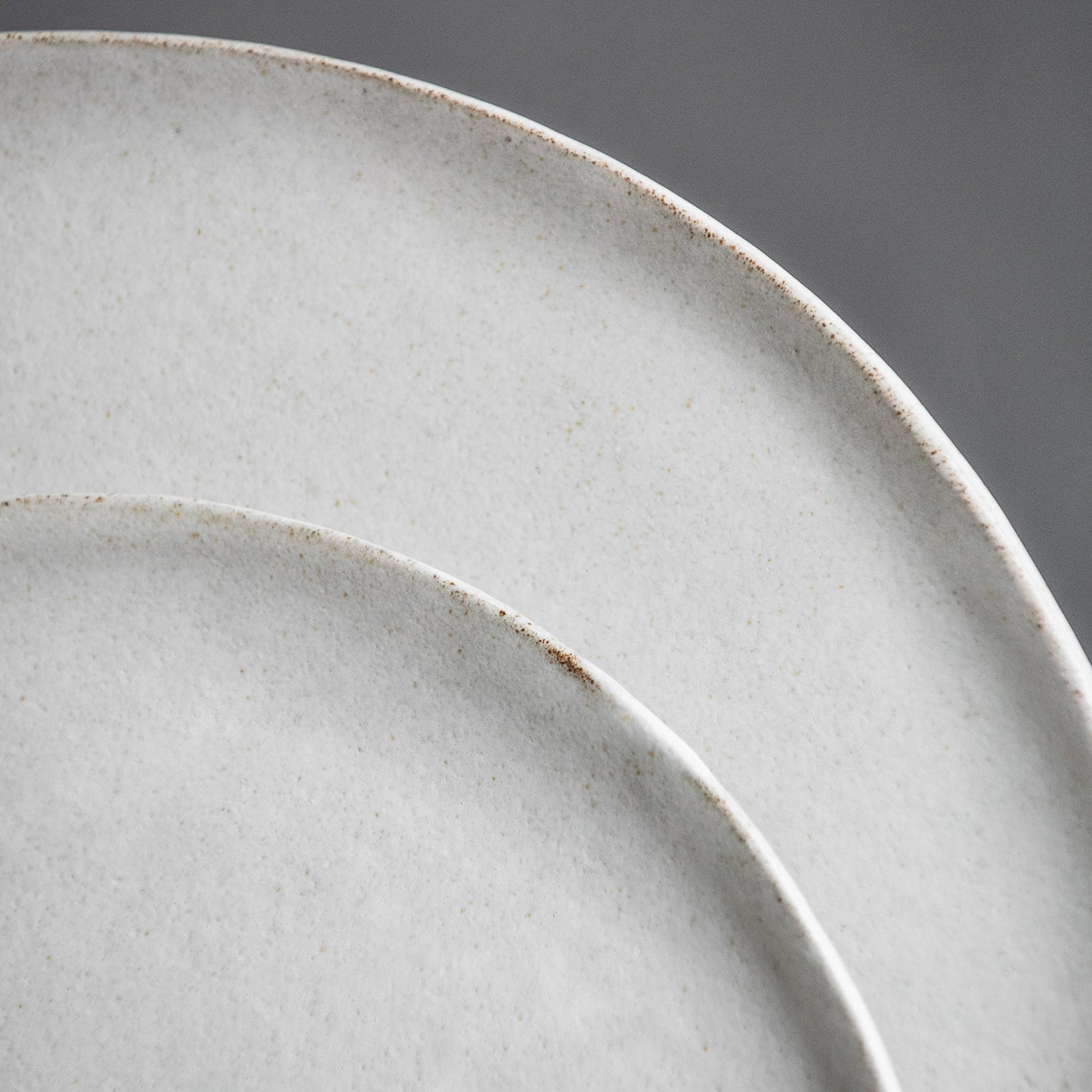 SET of 2 BIG or middle size WHITE ULTRA FLAT PLATES, dish set, dinner plates, handmade ceramic dishes for fine dining, tableware