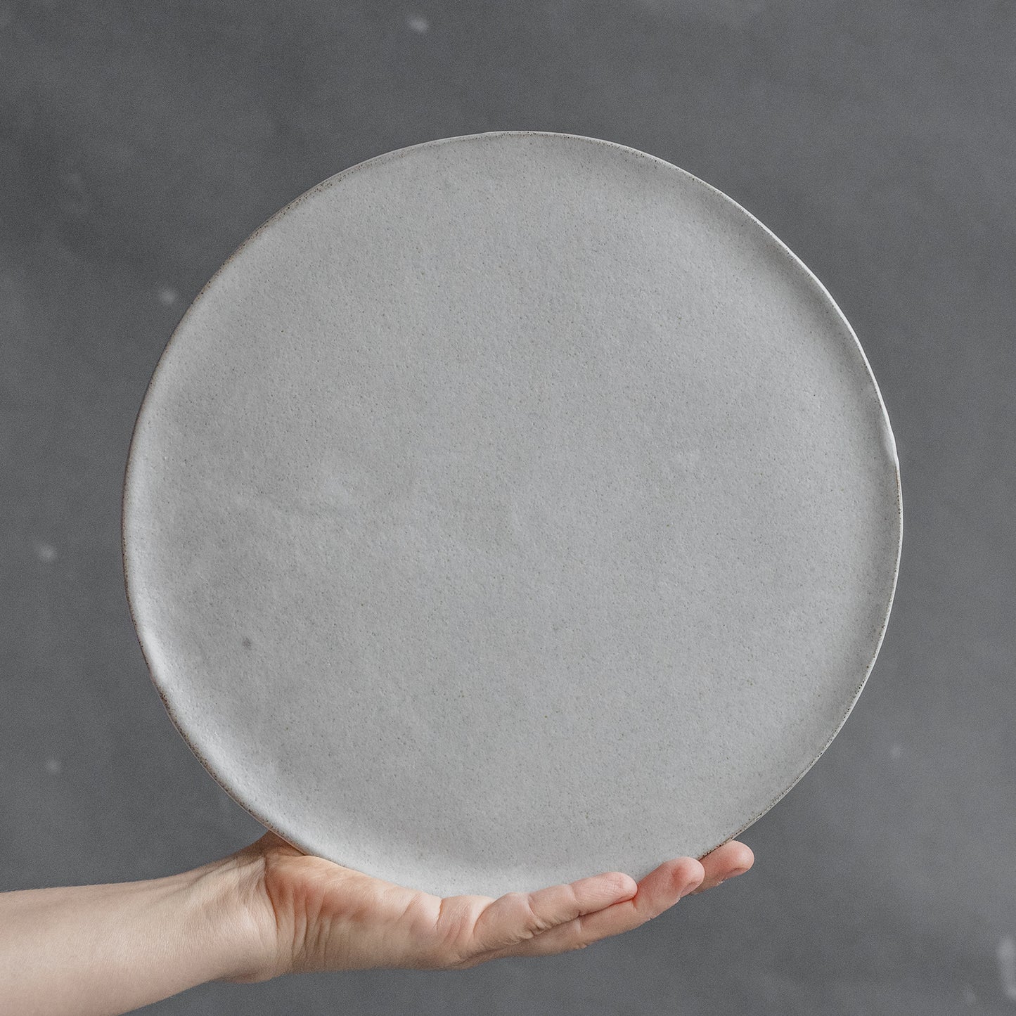 SET of 2 BIG or middle size WHITE ULTRA FLAT PLATES, dish set, dinner plates, handmade ceramic dishes for fine dining, tableware