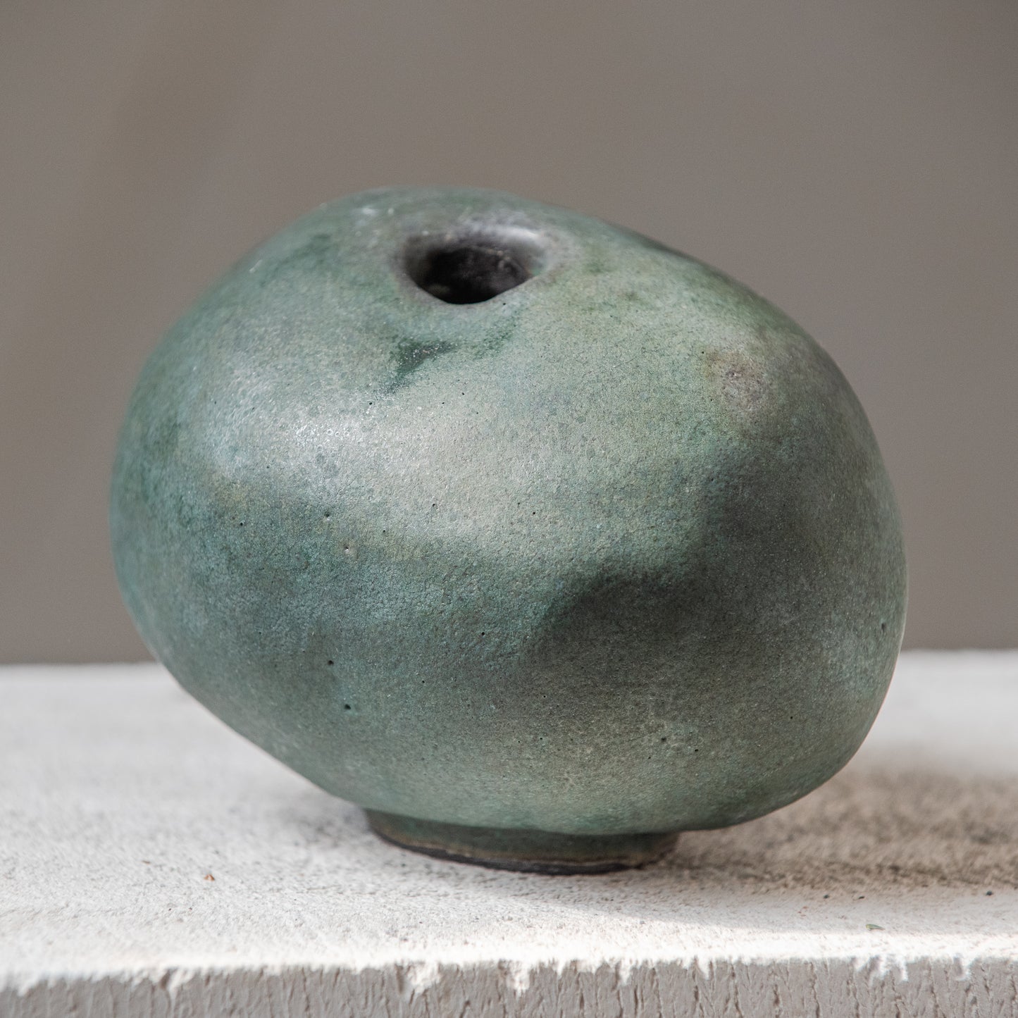 Ceramic Stoneware Stone Seria VASE, Wabi-Sabi Vase, Dark Green Minimal Vase, Handmade Ceramic Vase, Ceramic Vase for Flowers, Modern Ceramic Vase