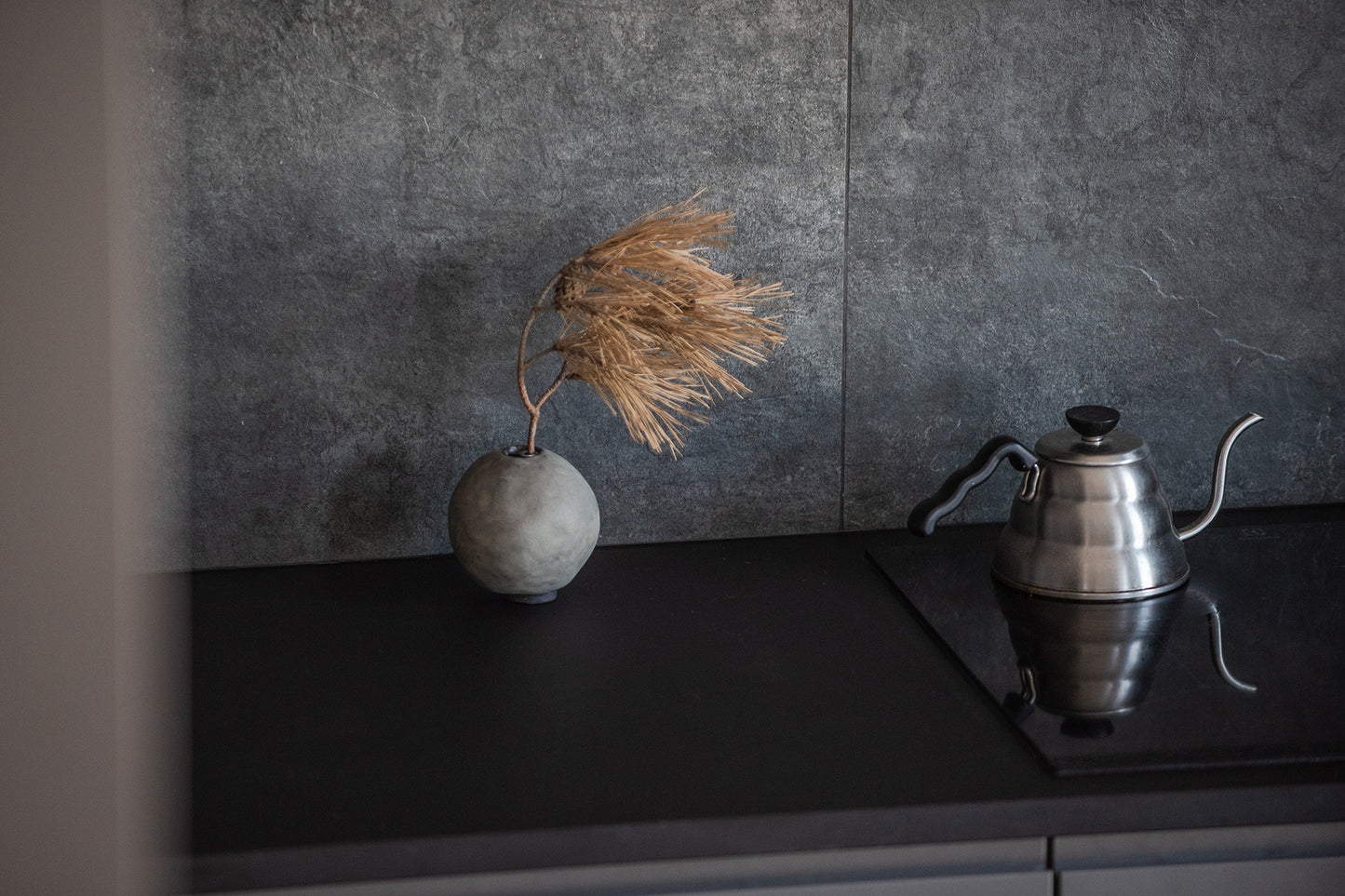 Gray Ceramic Wabi Sabi Vase, Minimal Vase, Handmade Ceramic Vase, Ceramic Vase for Flowers, Modern Ceramic Vase, Home Decoration Object