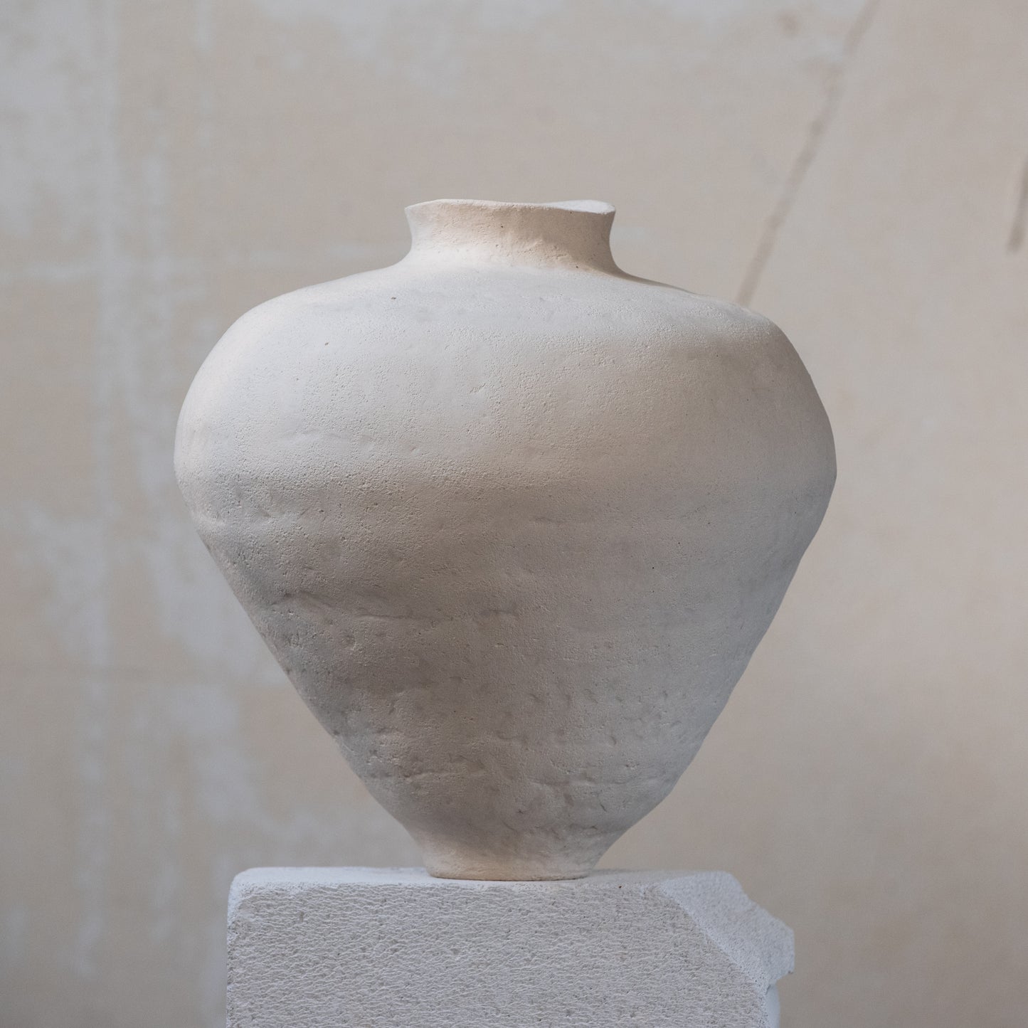 Big VASE in minimal style, textured, designed in warm colors for all interiors, hand-built ceramics, stoneware, waterproof, art collection (Copy)