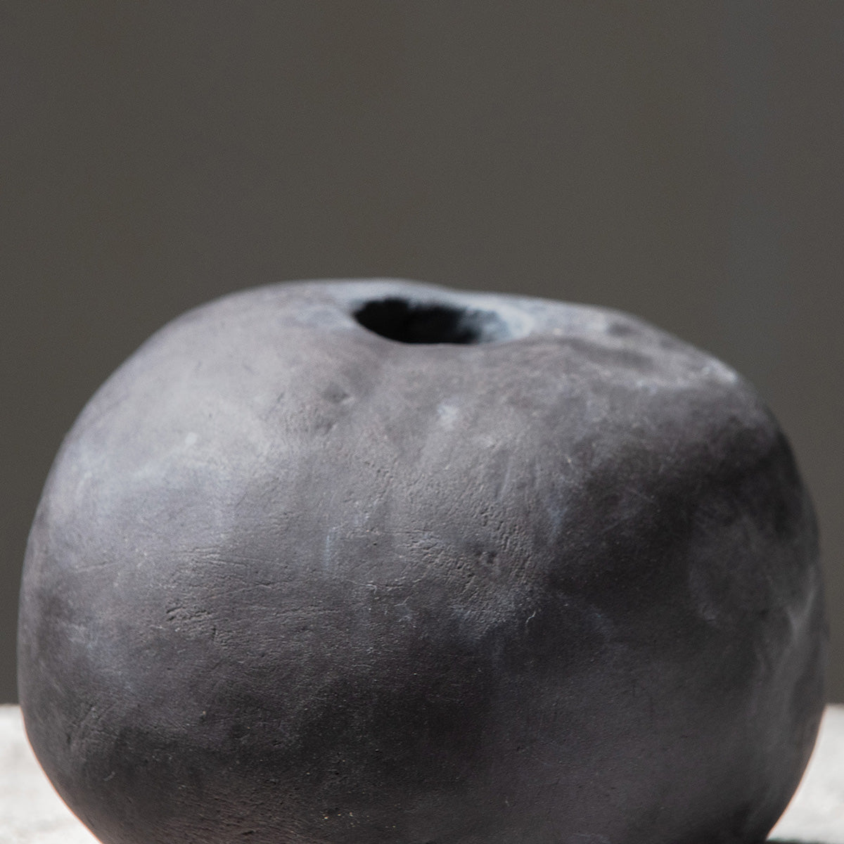 Ceramic Stoneware stone Tribal Vase, Wabi-Sabi Black Matte Vase, Minimal Vase, Handmade Ceramic Vase, Ceramic Vase for Flowers, Modern Ceramic Vase