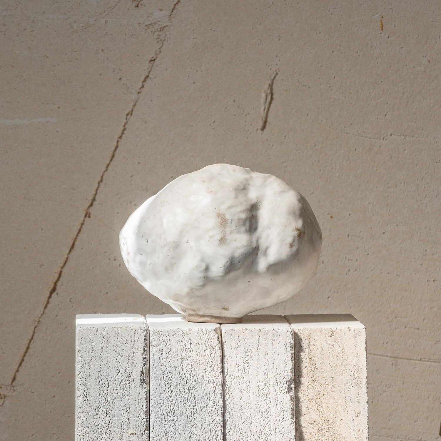 Handmade Ceramic Japanese WABI SABI VASE STONE #3 | White Vase
