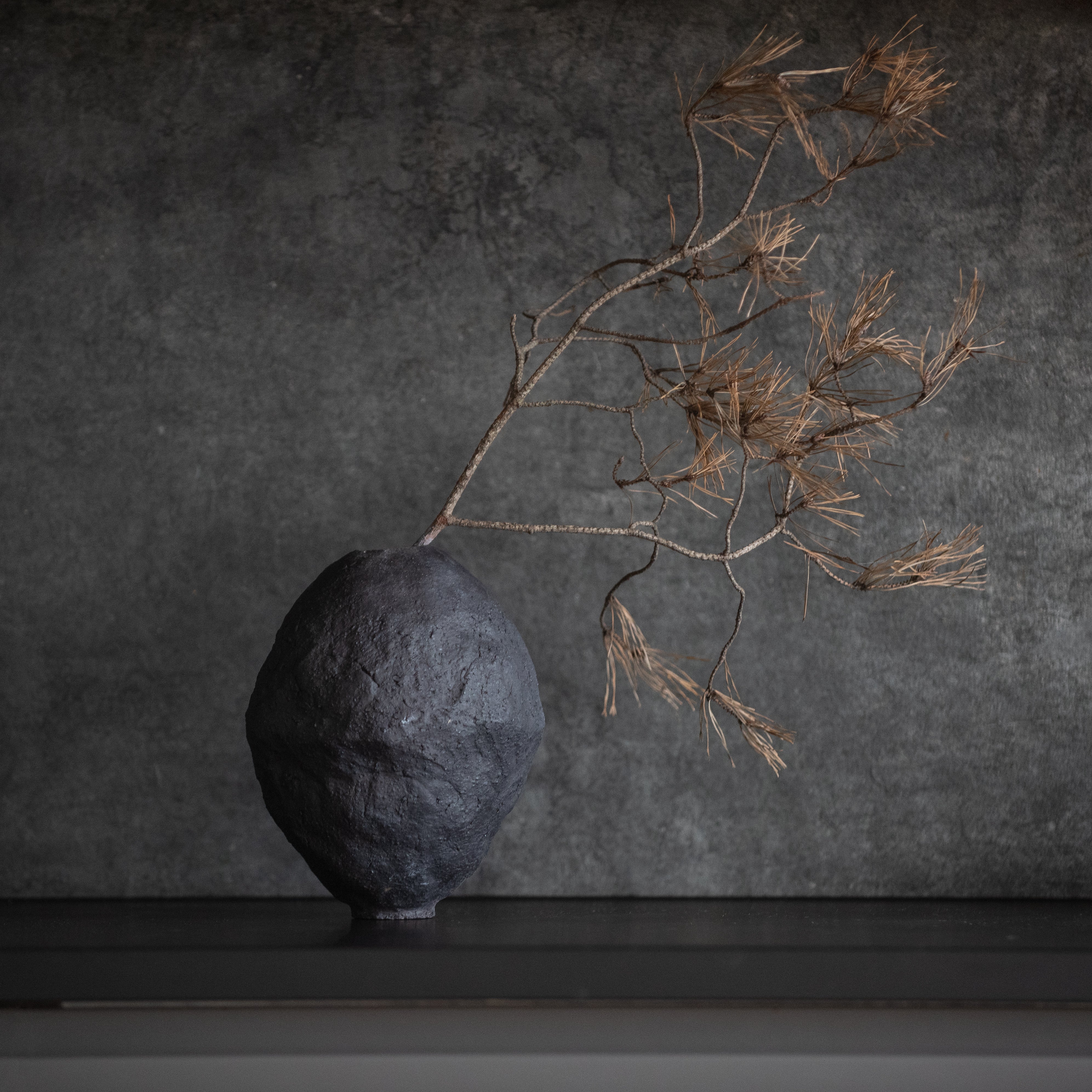 15''-18''Handmade Ceramic Wabi Sabi Vase | Black Vase | Modern