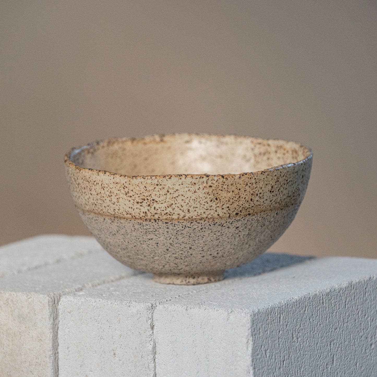 Salad, ramen, or mixing BOWL in warm beige, dark greenish, or white in wabi sabi style in minimal design, stoneware, handmade ceramic