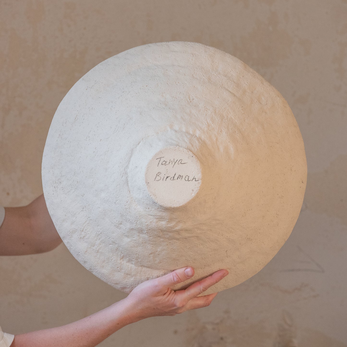 Big VASE in minimal style, textured, designed in warm colors for all interiors, hand-built ceramics, stoneware, waterproof, art collection