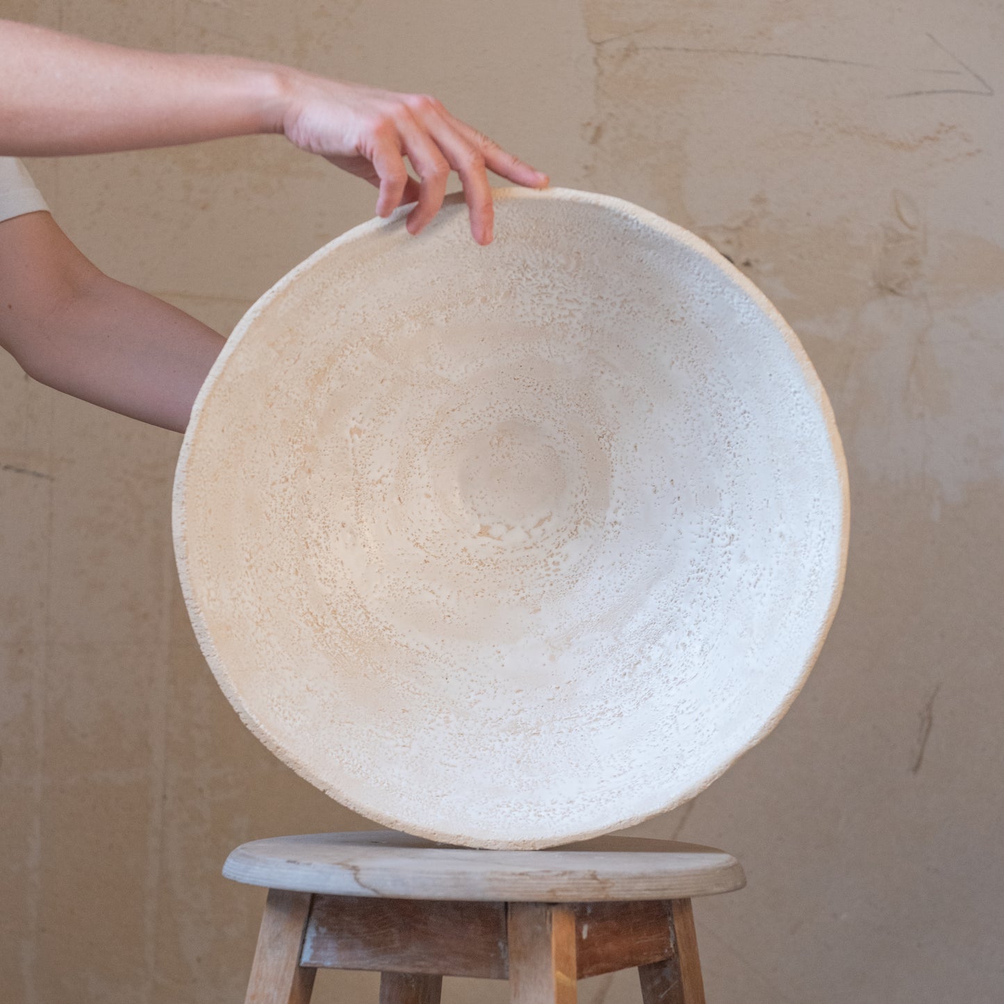 BIG sized INTERIOR BOWL flower fruit bowl, candy bowl, white, wabi-sabi, minimal style for a modern interior, handmade ceramic vase