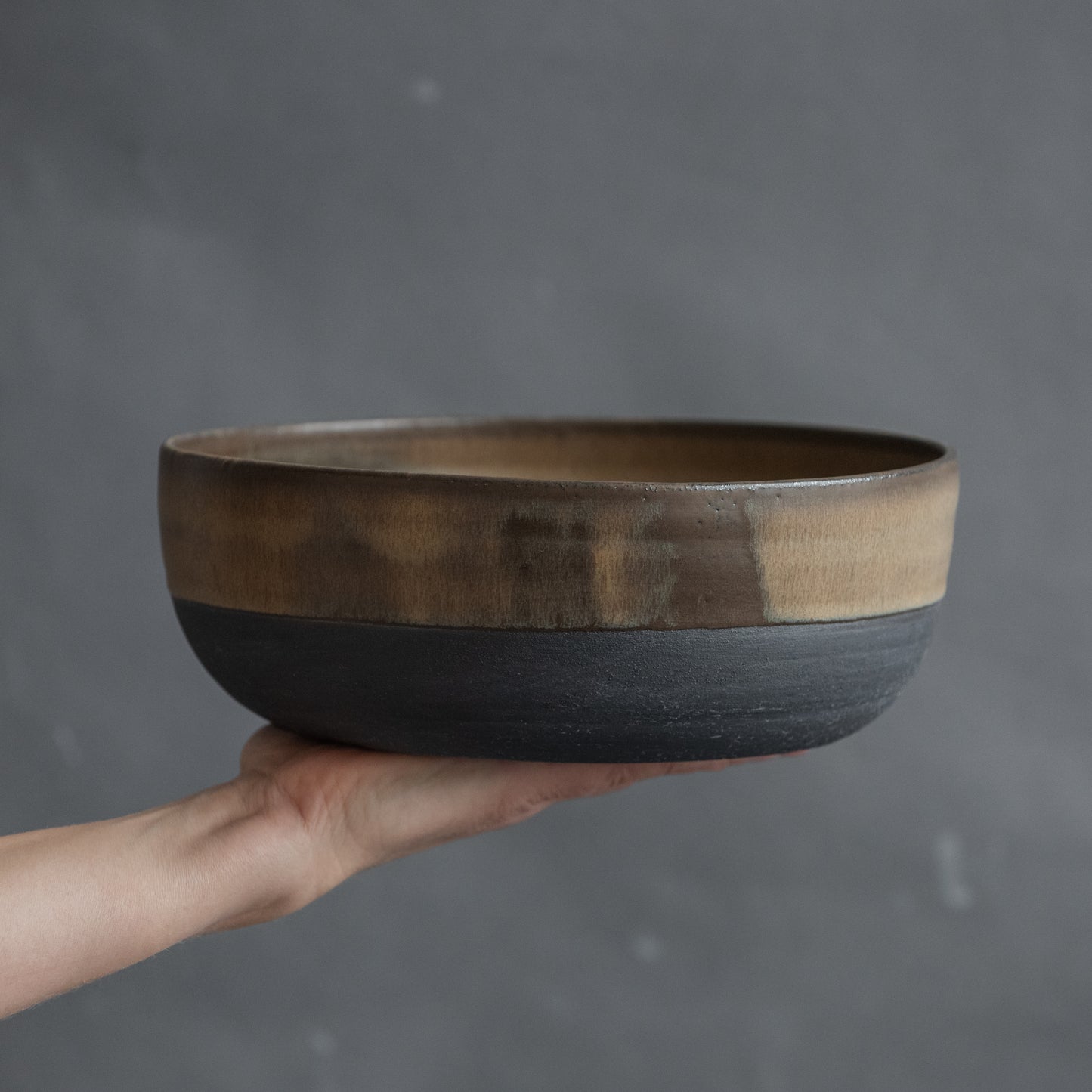 SET of 1 x huge 39,5cm serving palte and 2670ml bowl in dark green