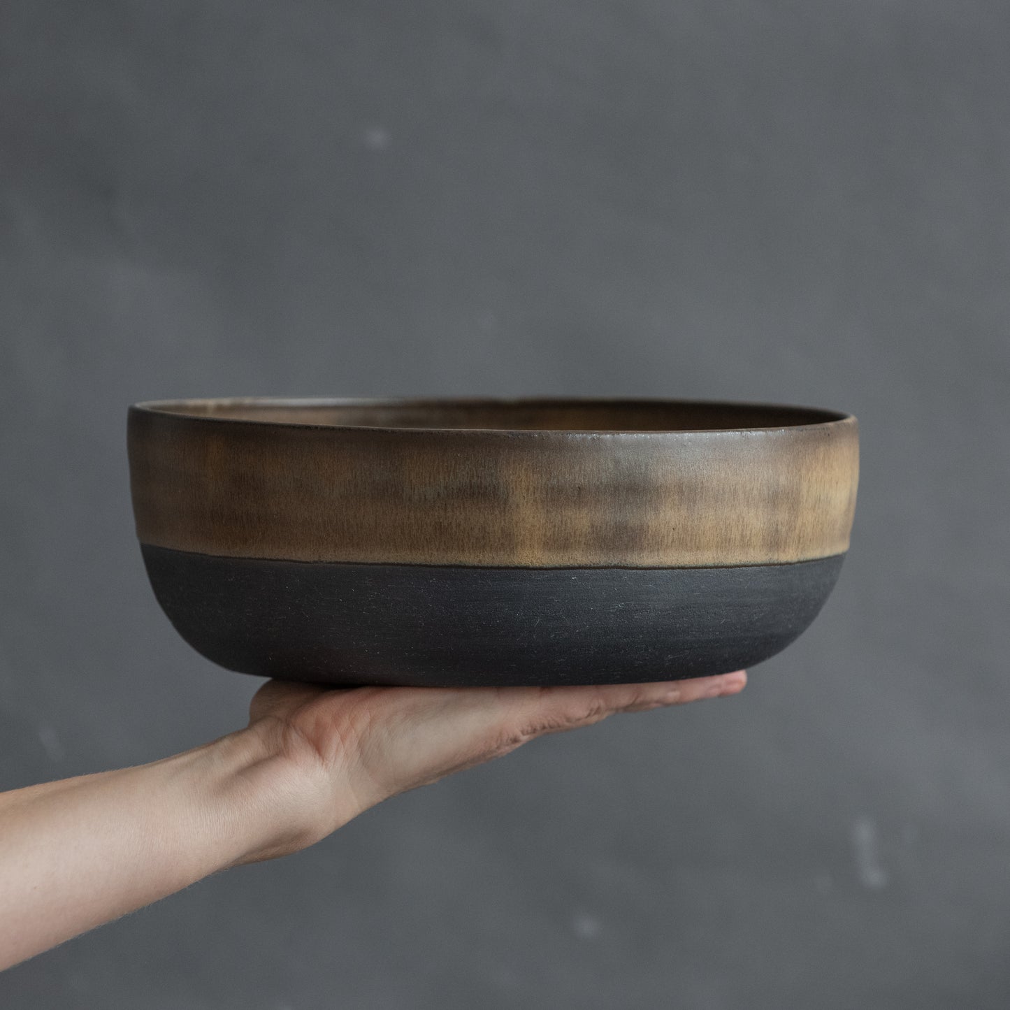 SET of 1 x huge 39,5cm serving palte and 2670ml bowl in dark green