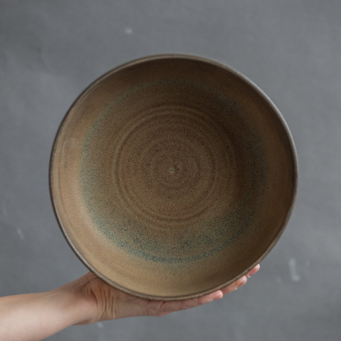 SET of 1 x huge 39,5cm serving palte and 2670ml bowl in dark green