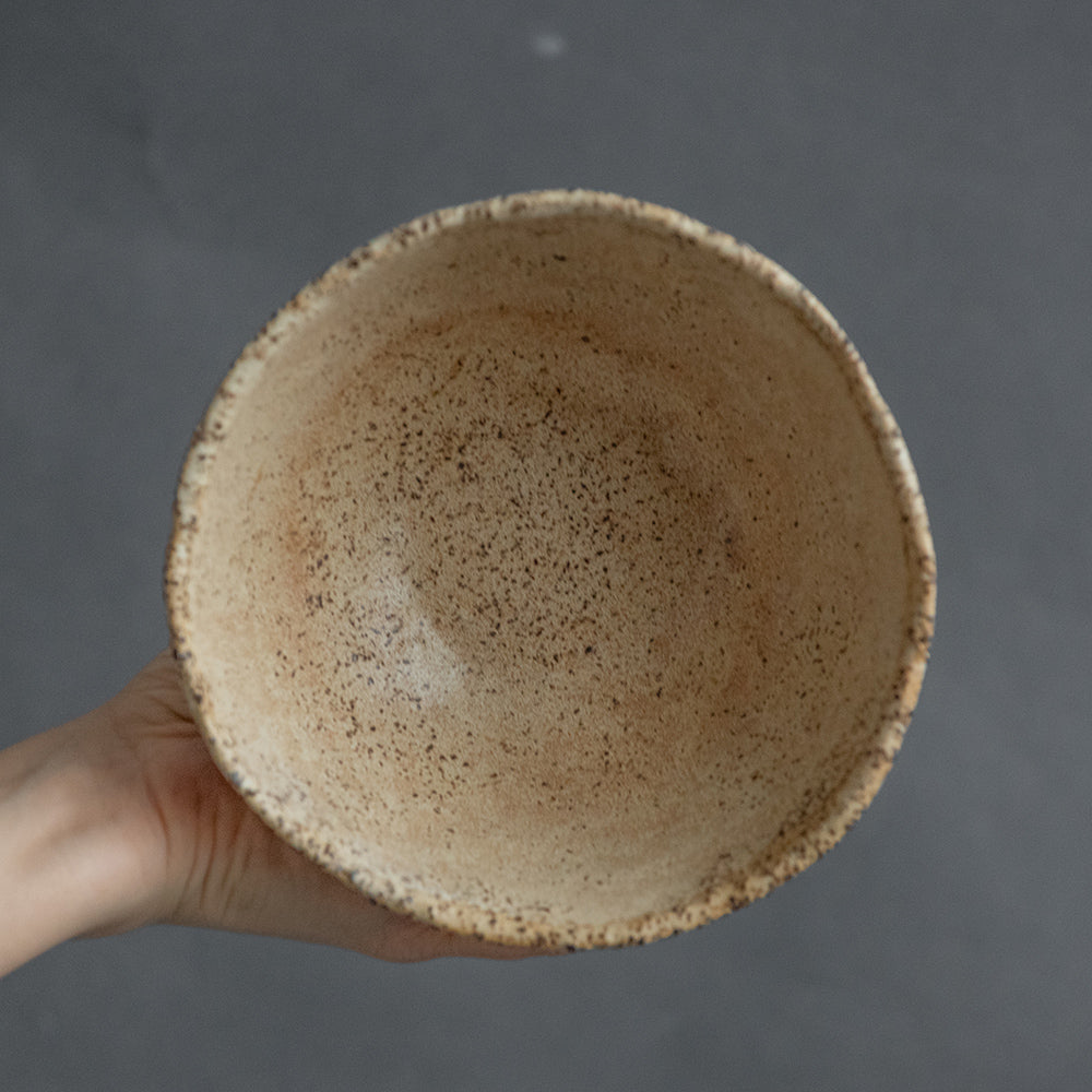 SET of TWO or THREE cereal, granola, or soup BOWLS in warm beige, dark greenish, or white in wabi sabi style in minimal design, stoneware, handmade ceramic