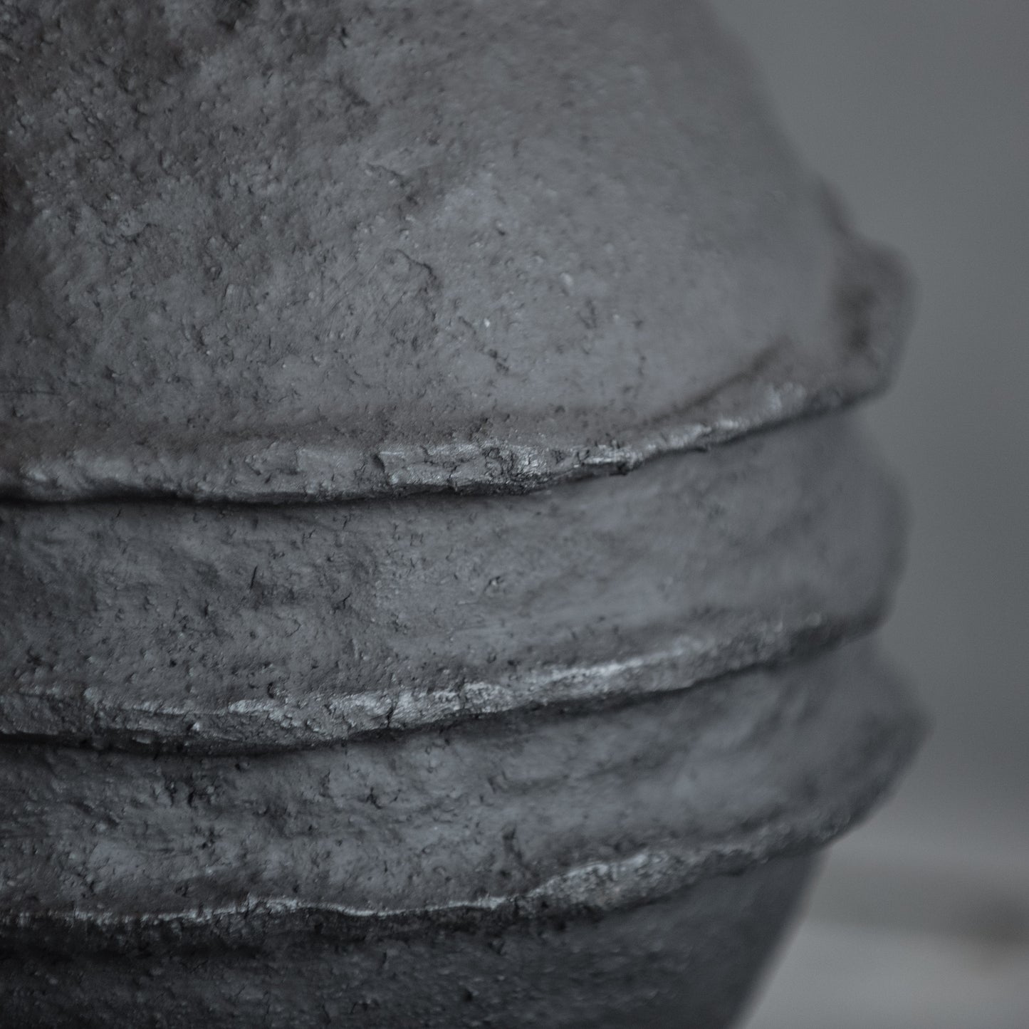 Big VASE matt black fireclay in minimal style, hand built, vessel for  interior, handmade ceramics, stoneware, waterproof