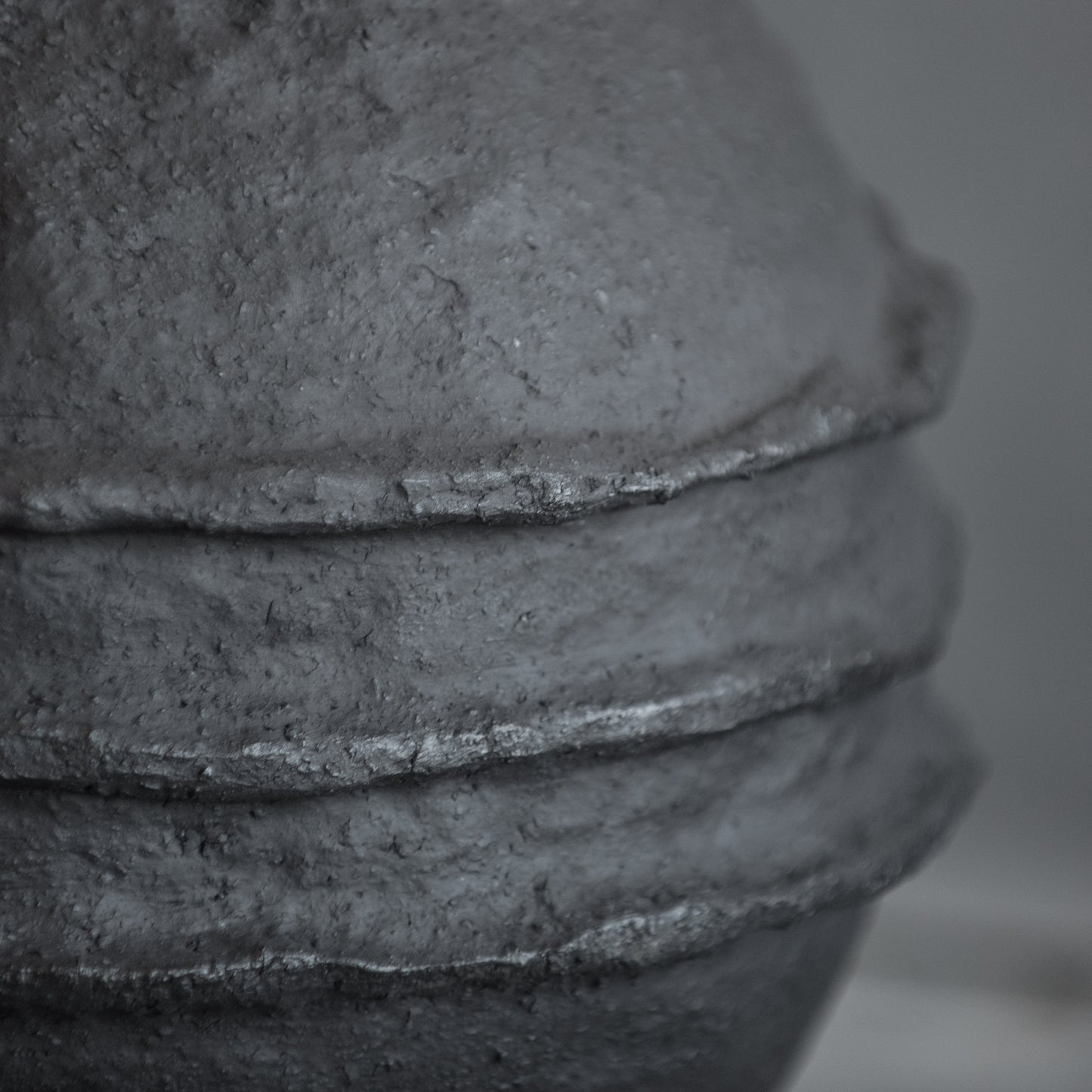 Big VASE matt black fireclay in minimal style, hand built, vessel for  interior, handmade ceramics, stoneware, waterproof