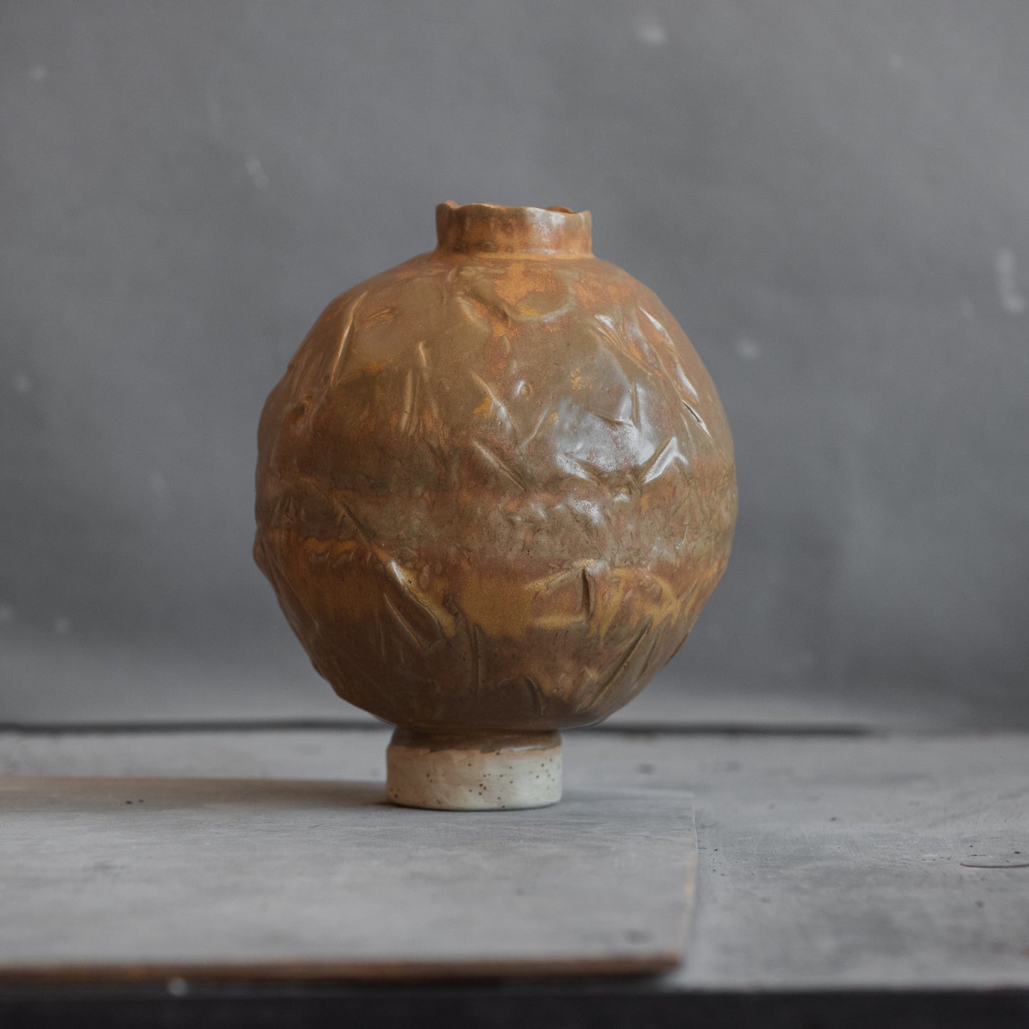 Handmade Ceramic Wabi Sabi Stone Seria Vase | Caramel colour Vase | Modern Stoneware Vase for Flowers | Home Decor | Wabi Sabi Art