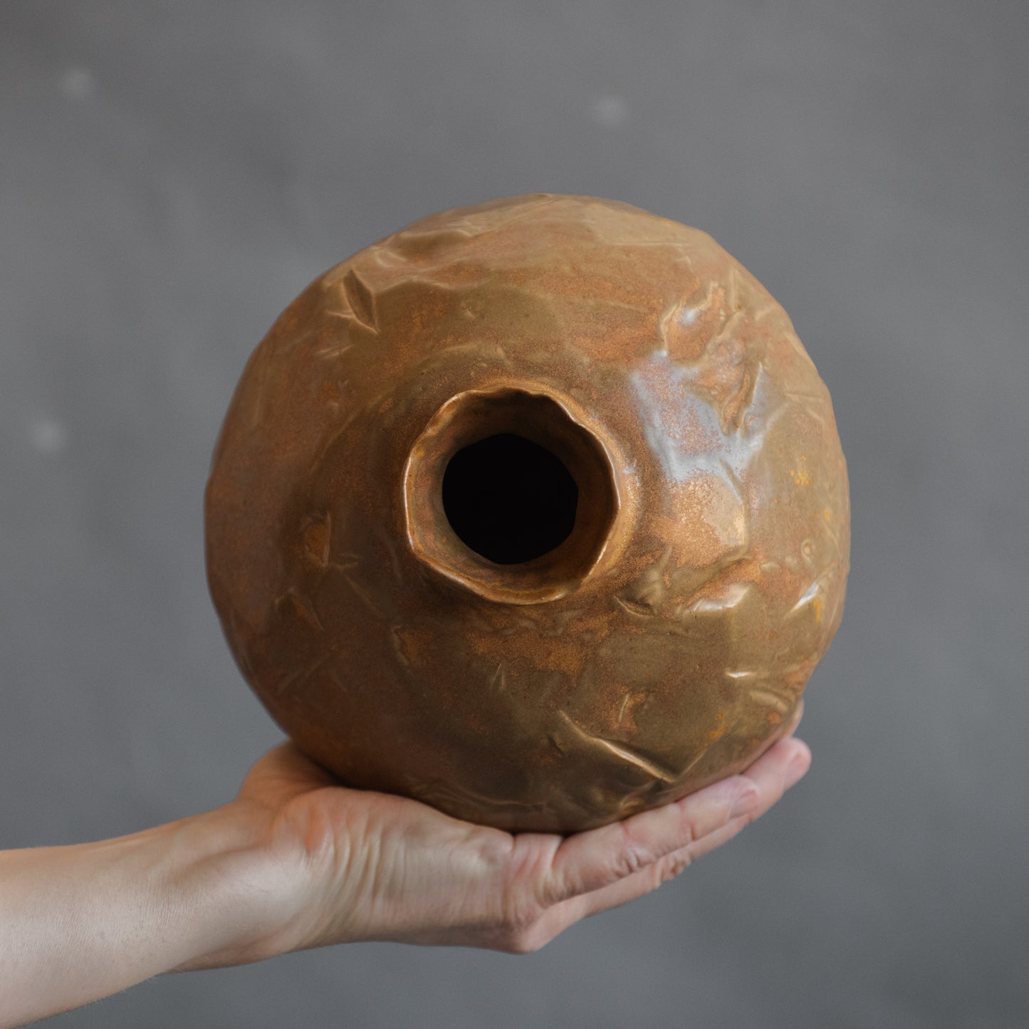 Handmade Ceramic Wabi Sabi Stone Seria Vase | Caramel colour Vase | Modern Stoneware Vase for Flowers | Home Decor | Wabi Sabi Art