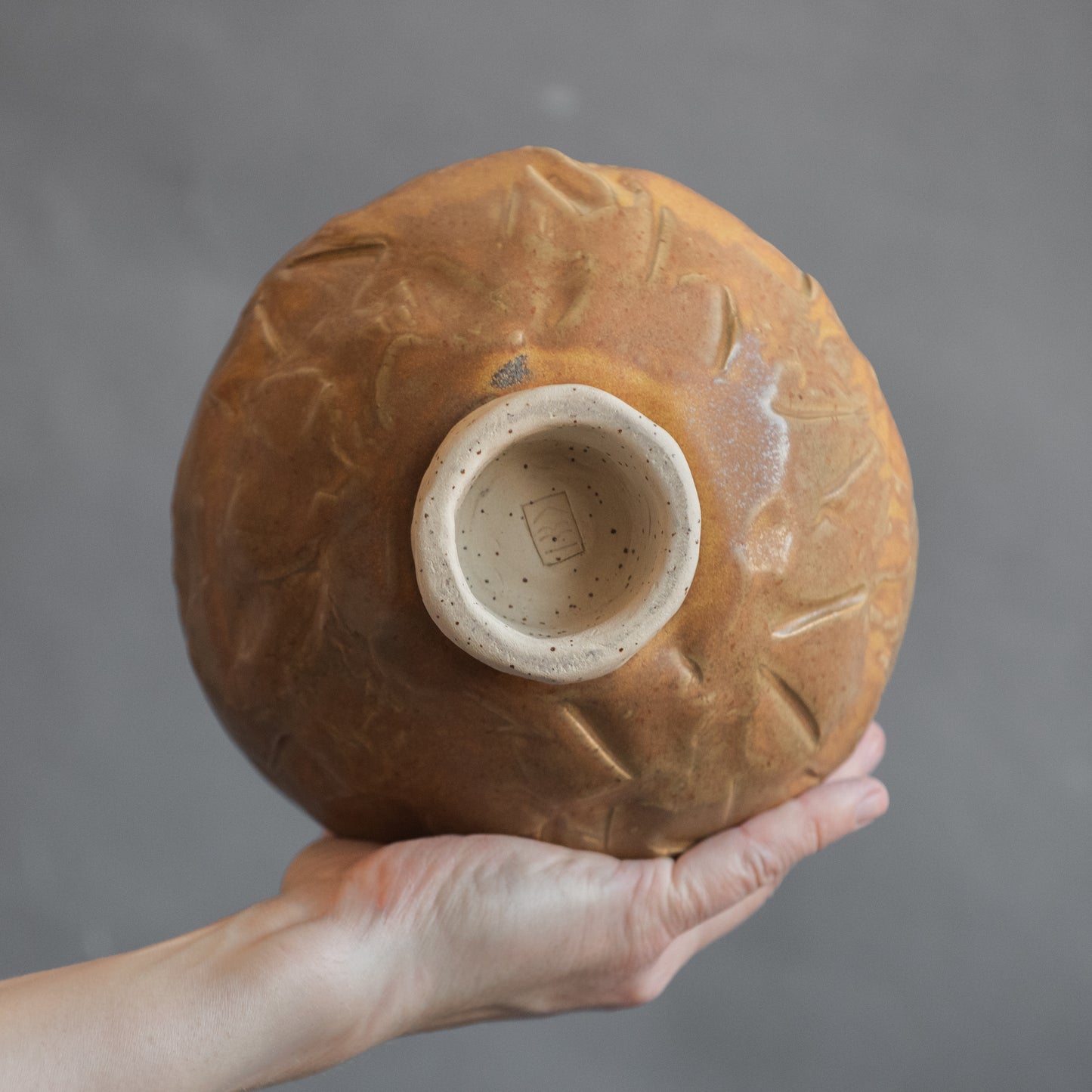 Handmade Ceramic Wabi Sabi Stone Seria Vase | Caramel colour Vase | Modern Stoneware Vase for Flowers | Home Decor | Wabi Sabi Art