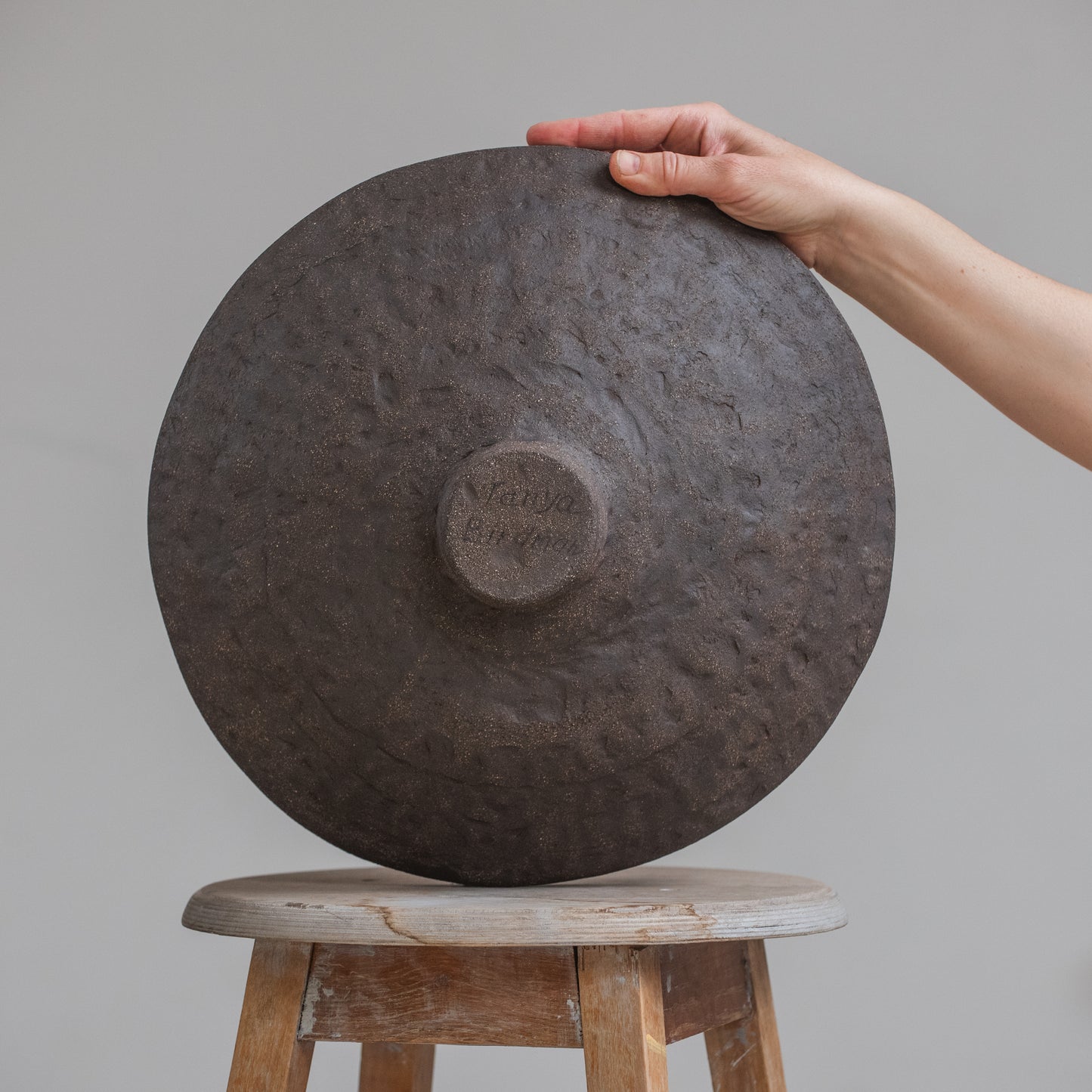 BIG sized INTERIOR BOWL flower fruit bowl, candy bowl, white, dark chocolate, wabi-sabi, minimal style for a modern interior, handmade ceramic vase