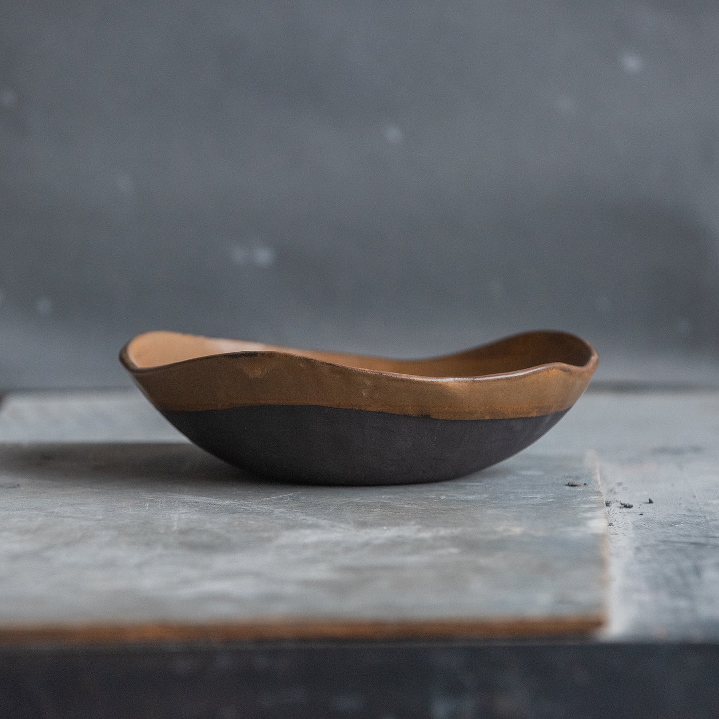 handmade brown ceramic BOWL for pasta, salad, granola, soup, cereal in minimal natural geometric design, light chocolate color,  stoneware