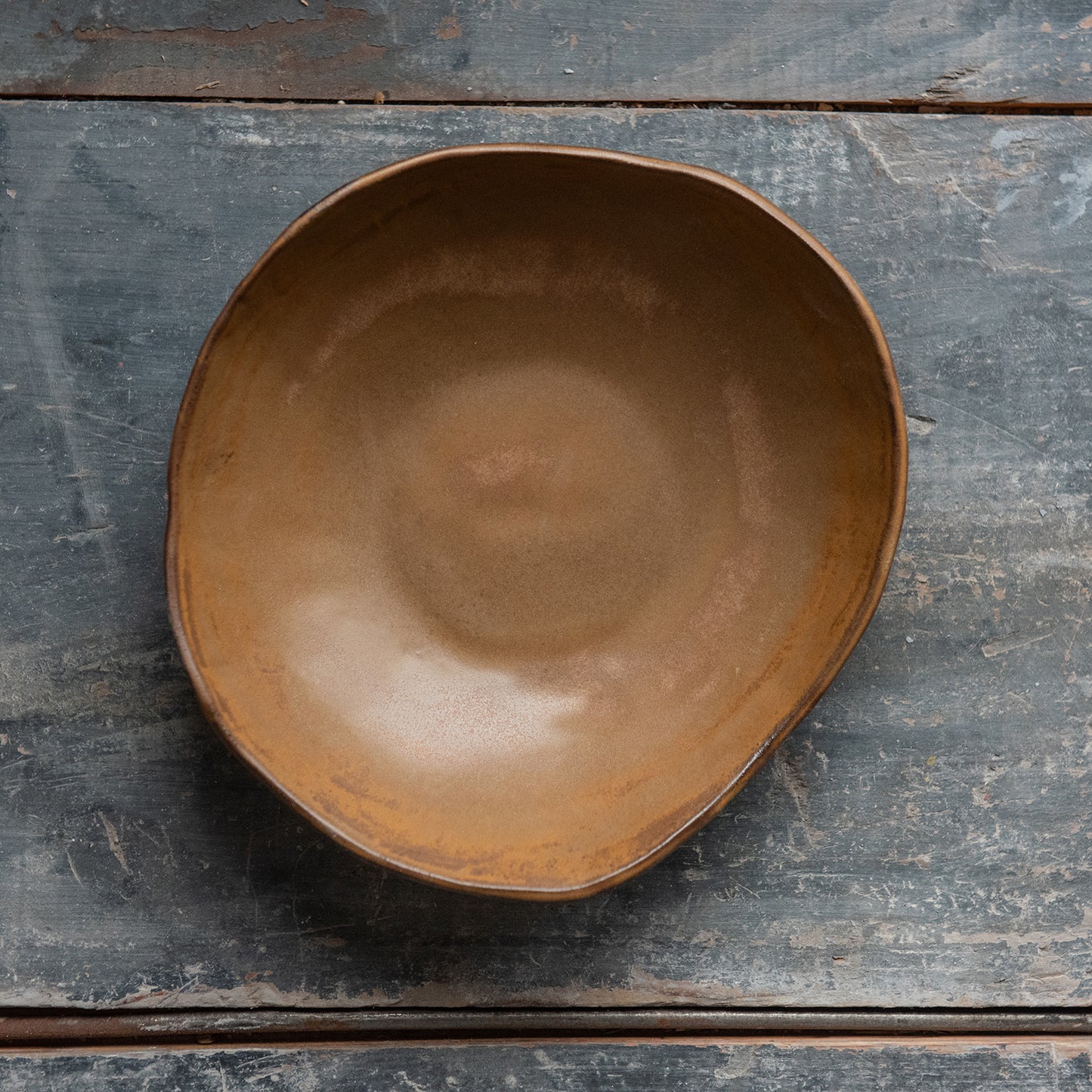 handmade brown ceramic BOWL for pasta, salad, granola, soup, cereal in minimal natural geometric design, light chocolate color,  stoneware