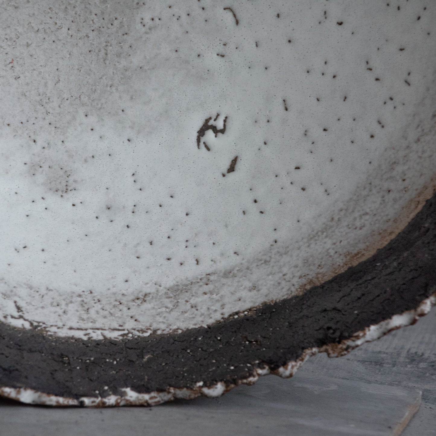 BIG huge ceramic FRUIT BOWL vase in black and white, wabi sabi style, pedestal bowl, interior bowl, minimal design bowl, handmade stoneware