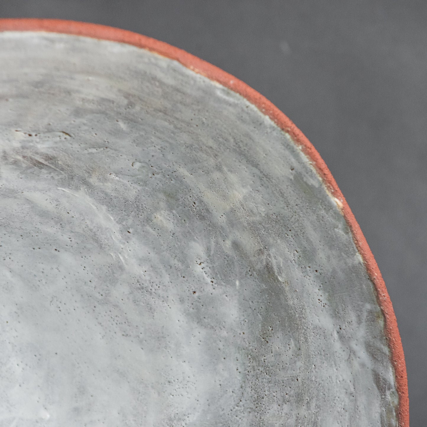BIG sized INTERIOR BOWL for fruit, designed in red and white color and minimal style for modern interior, handmade stoneware ceramics