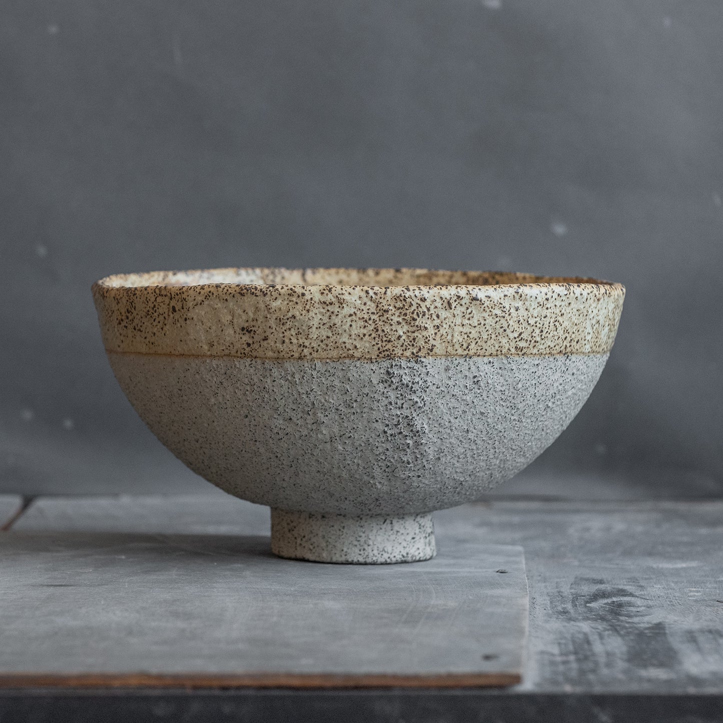 FRUIT BOWL or MIXING BOWL in warm beige in wabi-sabi style for everyday in minimal design, stoneware, handmade ceramic