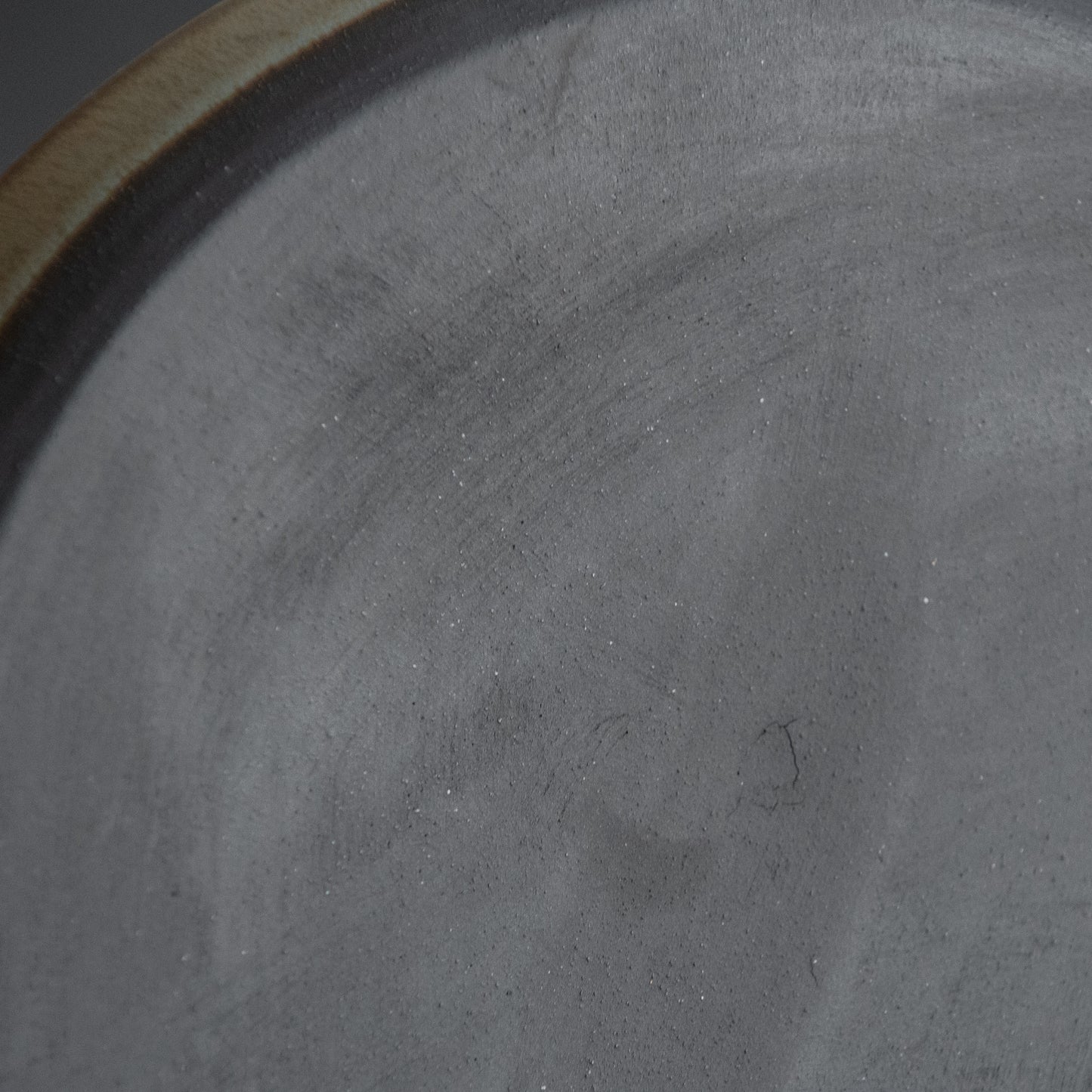 OUTLET Set of 4 plates for every day in minimal design in blue/green on grey/black, stoneware, handmade ceramics, discounted item