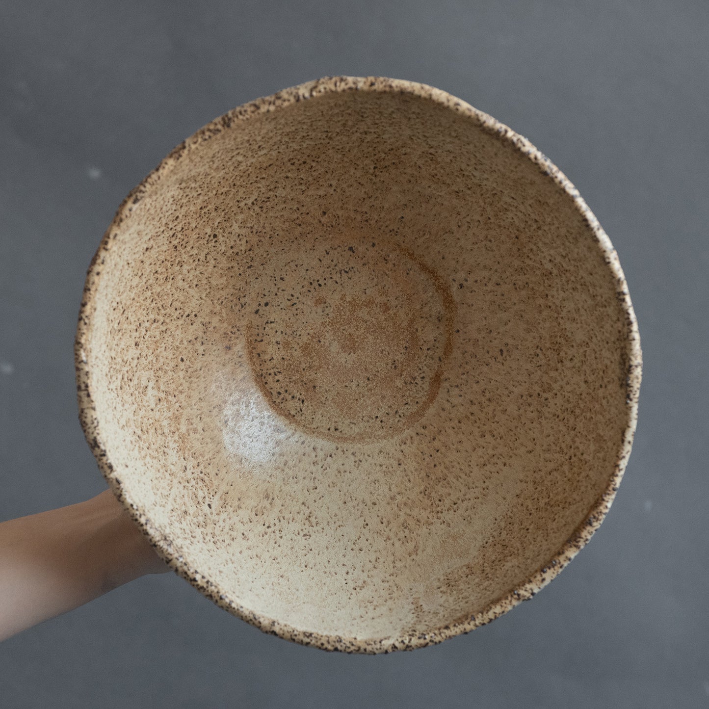 FRUIT BOWL or MIXING BOWL in warm beige in wabi-sabi style for everyday in minimal design, stoneware, handmade ceramic