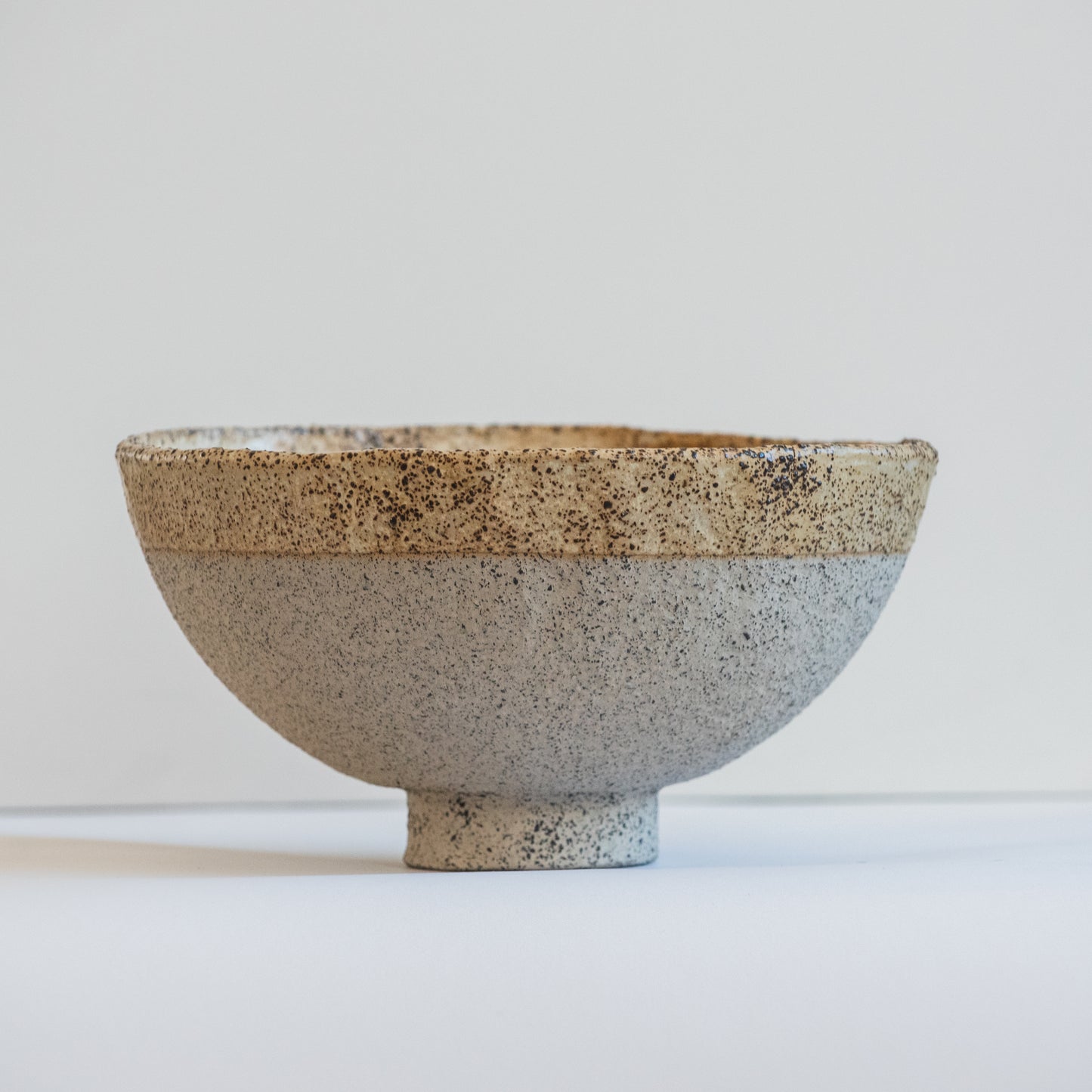 BIG huge ceramic BOWL in WARM BEIGE in wabi sabi style, pedestal bowl, interior bowl, minimal design bowl, handmade stoneware (Copy)