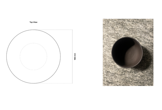 a SET of 2 x tea bowls/plant pots 125mm in height and 160ml width in black
