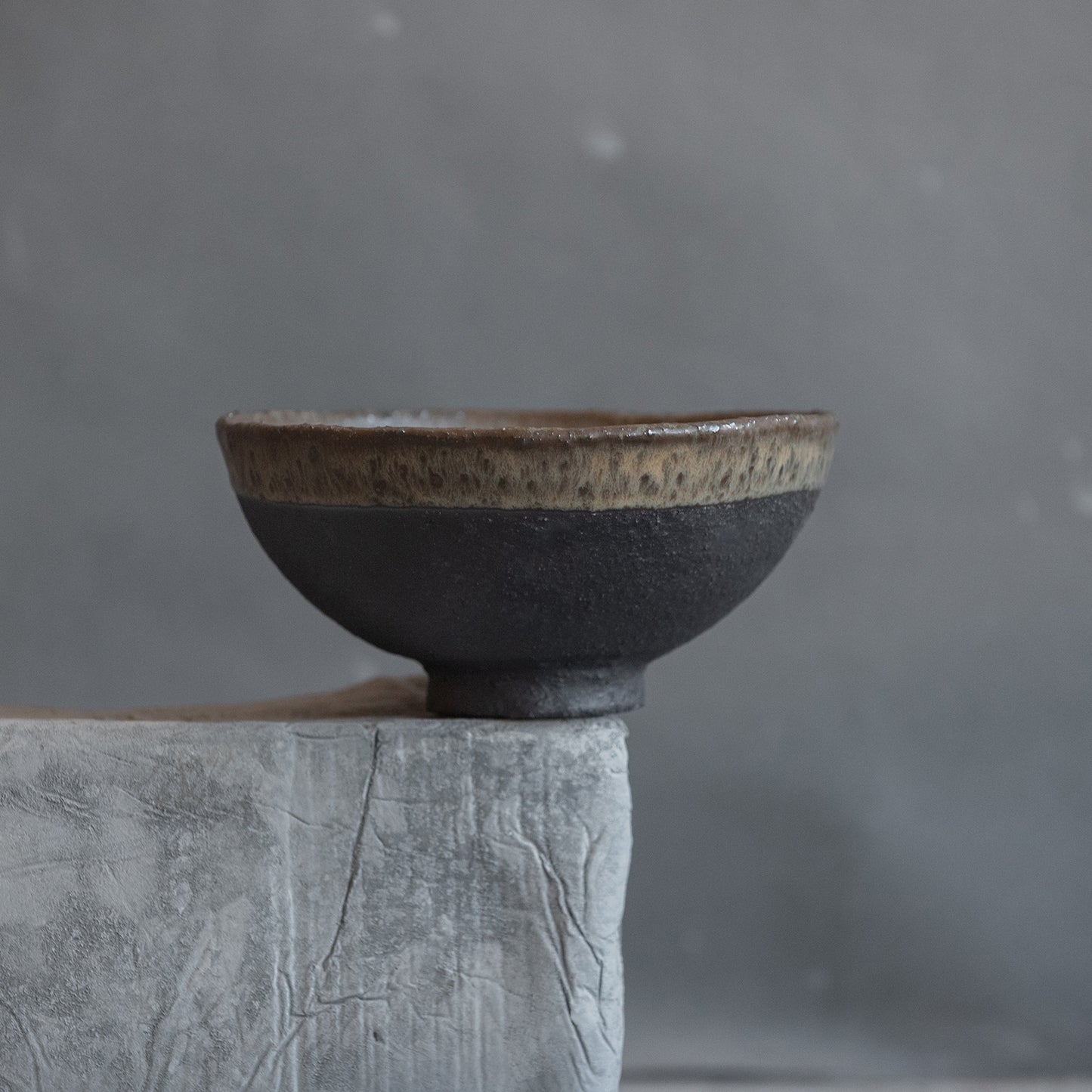 RAMEN BOWLS in dark greenish in wabi-sabi style for everyday in minimal design, stoneware, handmade ceramic