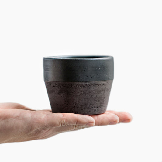 SET of TWO conical сoffee tumblers in total black