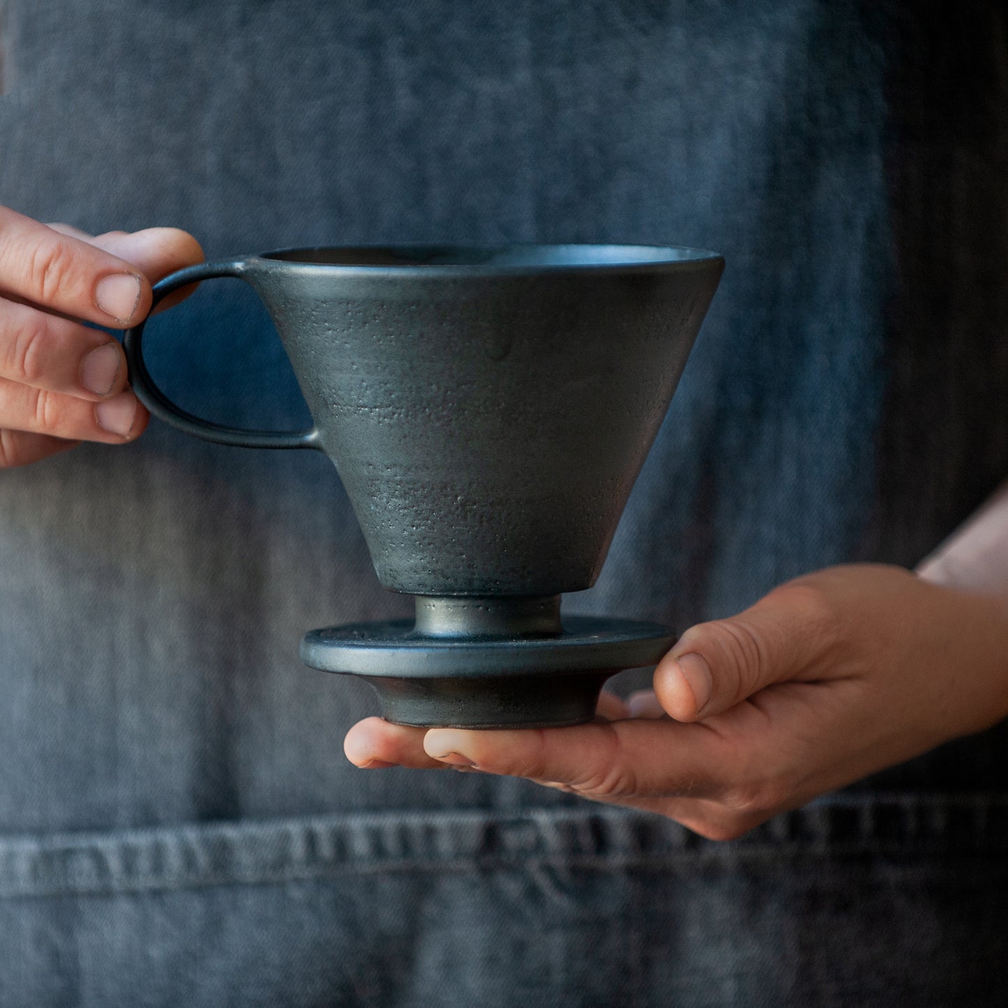 coffee brewing set in total black