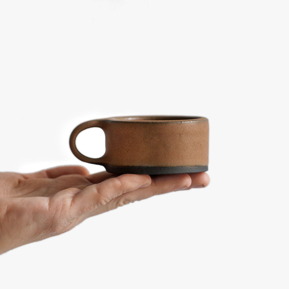 espresso cup in chocolate brown