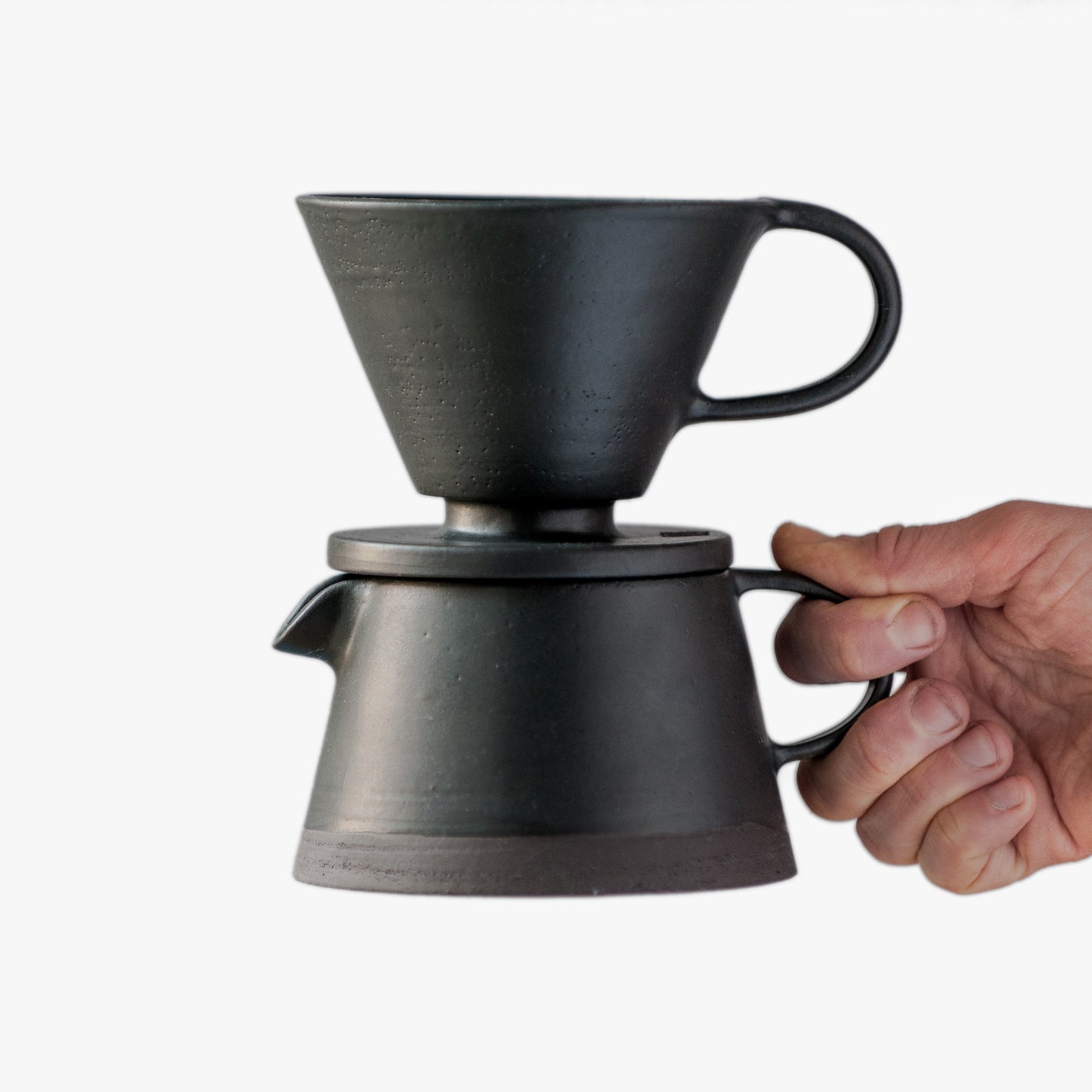 coffee brewing set in total black