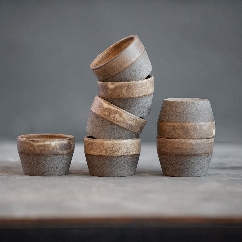 SET of TWO conical сoffee tumblers in warm beige