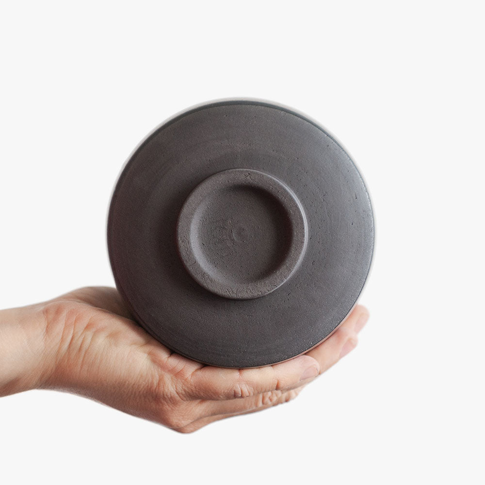 matcha tea bowl in total black