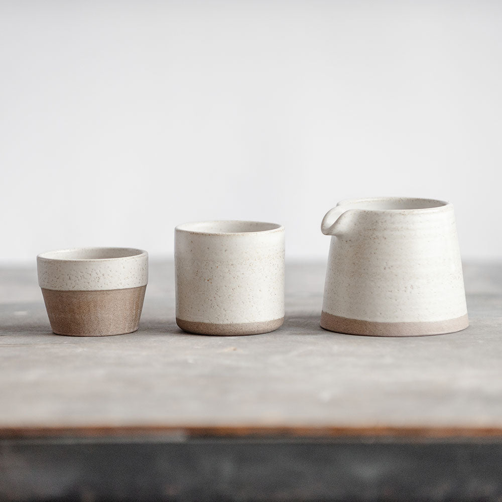 SET of TWO flat сoffee tumblers in matte white