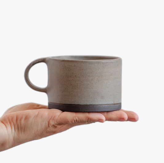 coffee or tea mug in grey-green