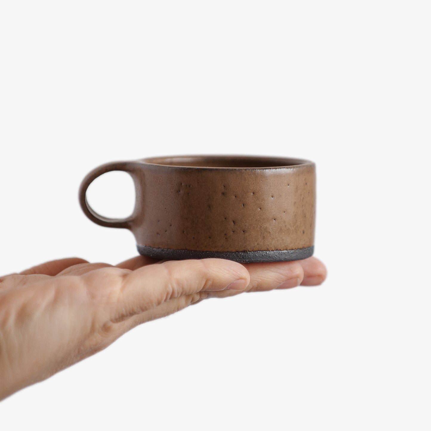 espresso cup in chocolate brown